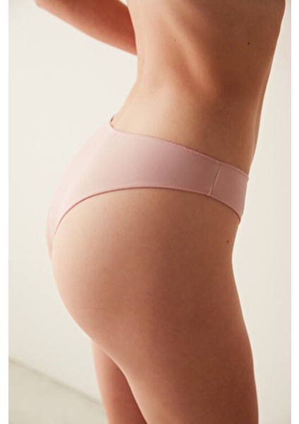 Pembe Micro Brazilian Külot Yumuşak Dokulu Nefes Alabilir Kumaş 1 Adet Kadın İçin