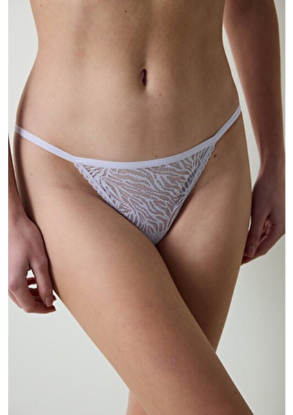 Lacy Elegance Lila String Külot Dokuma Kumaşla Zarif ve Rahat Tekli