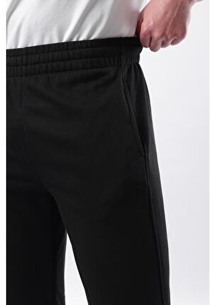 Siyah Rahat Kesim Erkek Eşofman Altı - E6560