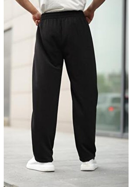 Siyah Rahat Kesim Erkek Eşofman Altı - E6560