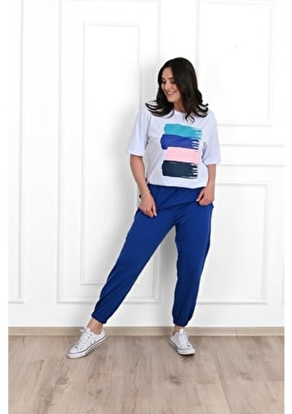 Kadın Büyük Beden Baskı Detaylı Eşofman Takımı 3695-23 indirimleri