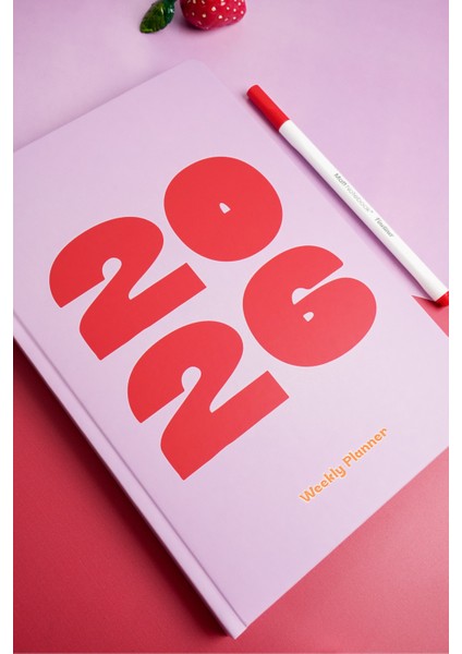 2026 Yılı B5 Haftalık Ajanda 17X24 cm - 12 Aylık Lila fırsatları
