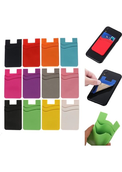 Gri Yapışkanlı Etiket Telefon Arka Kapak Kimlik Kartı Cüzdan Cebi Çift Katmanlı Silikon Cep Telefonu Arka Cep Kart Tutucu Kılıf Kılıfı (Yurt Dışından) modelleri