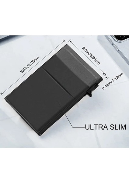 Kırmızı Rfid Akıllı Kredi Kartı Tutucu Cüzdan Metal Ince Ince Erkek Kadın Cüzdan Pop Up Minimalist Cüzdan Siyah Metal Banka Kart Sahibi Kılıfı (Yurt Dışından) indirimleri