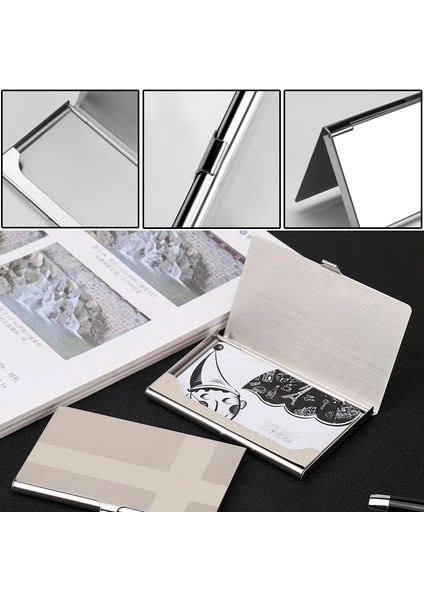 C3 Yaratıcı Kartvizit Kutusu Paslanmaz Çelik Metal Kapaklı Kredi Kartı Kartvizitlik Kart Metal Cüzdan Erkekler Cep Kart Kutusu (Yurt Dışından) fırsatları