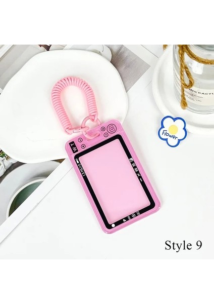 Stil 9 Ins Kpop Fotocard Tutucu Akrilik Anahtarlık Fotoğraf Kartı Koruyucu Kapak Kimlik Öğrenci Kartları Durumda Anti-Kayıp Halat Fotoğraf Kollu (Yurt Dışından)