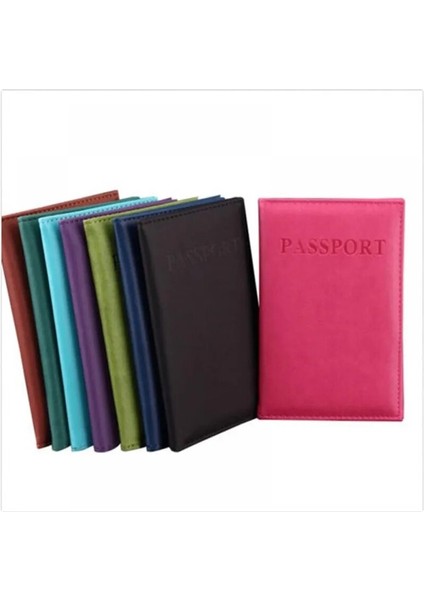 Mor Pu Deri Pasaport Kapağı Sevimli Kartvizitlik Çantası Seyahat Cüzdanı Rus Hollanda Durumda Kadın Pembe (Yurt Dışından) fırsatları