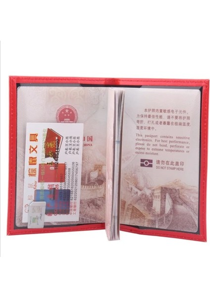 Mor Pu Deri Pasaport Kapağı Sevimli Kartvizitlik Çantası Seyahat Cüzdanı Rus Hollanda Durumda Kadın Pembe (Yurt Dışından) indirimleri