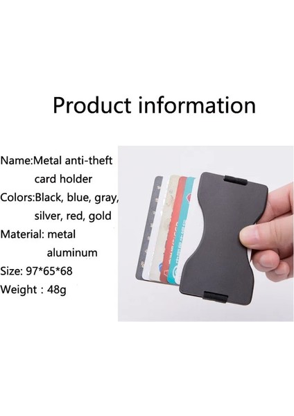 Gümüş Anti Rfid Kredi Kartı Tutucu Engelleme Okuyucu Kilidi Banka Kartı Tutucu Alüminyum Kimlik Banka Kartı Durumda Koruma Metal Cüzdan (Yurt Dışından) indirimleri