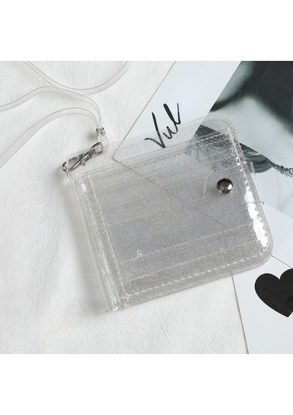 Şeffaf Moda Şeffaf Kız Kart Cüzdan Pvc Su Geçirmez Şeffaf Küçük Bozuk Para Cüzdanı Kredi Iş Kimlik Kartı Tutucu Kese Kadınlar Için Hediye (Yurt Dışından)