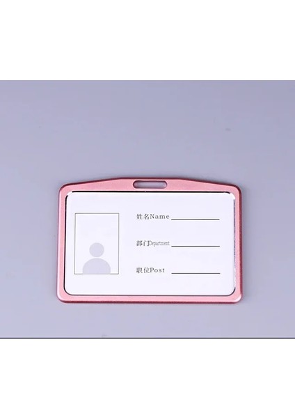 Pembe Kadın Erkek Banka Kredi Kartı Kimlik Tutucu Alüminyum Alaşımlı Kartvizit Kutusu Çalışma Kartı Rozeti Kordon Tutucu Koruyucu Kapak (Yurt Dışından)