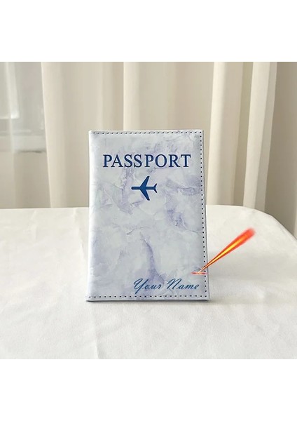 Lavanta Özel Isim Pasaport Tutucu Seyahat Cüzdanı Mermer Desenli Pasaport Kılıfı Kişisel Isimler ile Pasaport Kapağı (Yurt Dışından)