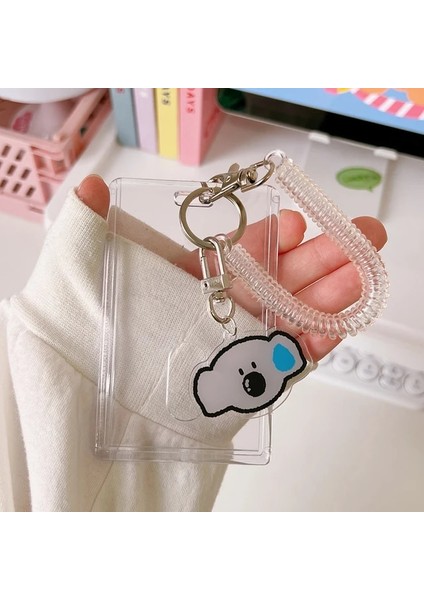 Beyaz Köpek 3 Inç Kredi Banka Kartı Tutucu Öğrenci Otobüs Kartı Durumda El Halat Ziyaret Kapı Kimlik Kartı Kartları Kapak Kadın Erkek Anahtarlık Kolye (Yurt Dışından)