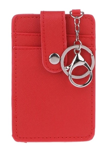 Kırmızı Unisex Renkler Taşınabilir Kimlik Kartı Tutucu Otobüs Kartları Kapak Kılıf Ofis Çalışması Anahtarlık Anahtarlık Aracı (Yurt Dışından)