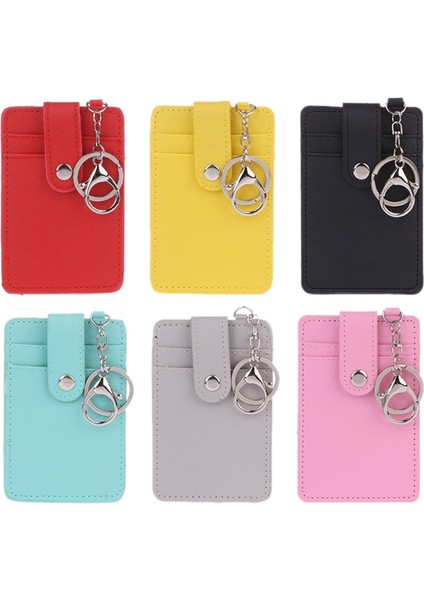 Kırmızı Unisex Renkler Taşınabilir Kimlik Kartı Tutucu Otobüs Kartları Kapak Kılıf Ofis Çalışması Anahtarlık Anahtarlık Aracı (Yurt Dışından) fiyatları