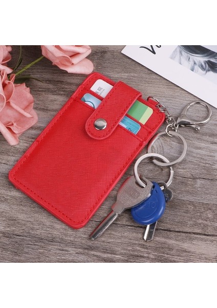 Kırmızı Unisex Renkler Taşınabilir Kimlik Kartı Tutucu Otobüs Kartları Kapak Kılıf Ofis Çalışması Anahtarlık Anahtarlık Aracı (Yurt Dışından) modelleri