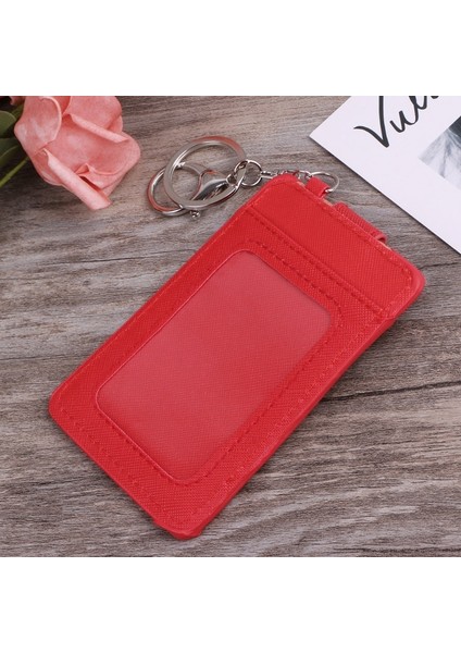 Kırmızı Unisex Renkler Taşınabilir Kimlik Kartı Tutucu Otobüs Kartları Kapak Kılıf Ofis Çalışması Anahtarlık Anahtarlık Aracı (Yurt Dışından) indirimleri