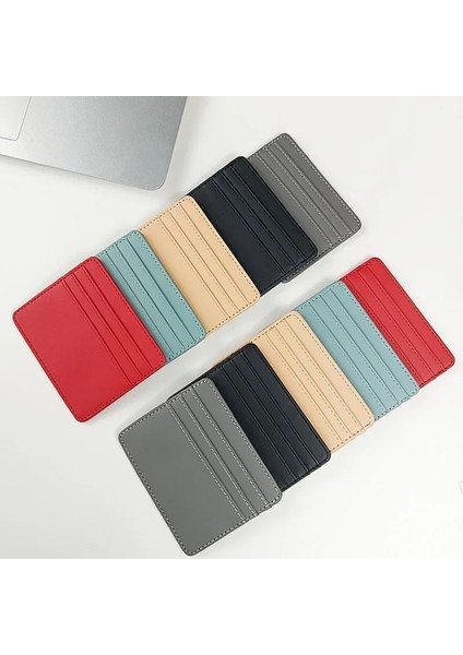 Kırmızı Kadın Erkek Ince Kartvizit Cüzdan Ince Banka Kredi Kimlik Kartı Organizatör Çoklu Yuva Kartları Tutucu Bozuk Para Kesesi Çanta Cüzdan (Yurt Dışından) fırsatları
