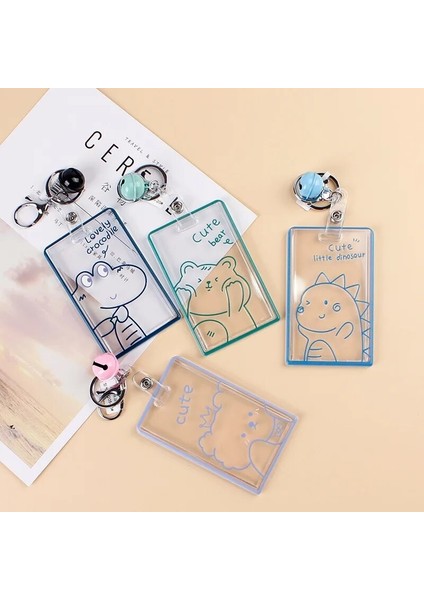 1 Adet Renk Rastgele Şeffaf Karikatür Akrilik Kart Kutusu Çocuklar Için Öğrenci Kimlik Kartı Durumda Çan Anahtarlık Toka Kart Koruma Kılıfı (Yurt Dışından) fiyatları