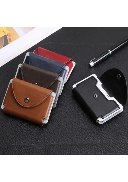 Kahve Rfid Şef Seyahat Mini Cüzdan Kart Sahibinin Metal Crazy Horse Pu Kredi Kartı Tutucu Porte Sipariş Cüzdanı Erkek Erkek Kimlik Kartı Tutucu (Yurt Dışından) fiyatları
