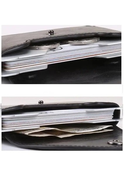 Kahve Rfid Şef Seyahat Mini Cüzdan Kart Sahibinin Metal Crazy Horse Pu Kredi Kartı Tutucu Porte Sipariş Cüzdanı Erkek Erkek Kimlik Kartı Tutucu (Yurt Dışından) fırsatları