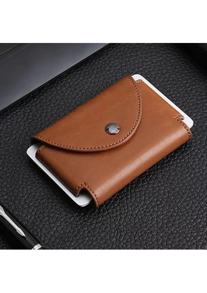 Kahve Rfid Şef Seyahat Mini Cüzdan Kart Sahibinin Metal Crazy Horse Pu Kredi Kartı Tutucu Porte Sipariş Cüzdanı Erkek Erkek Kimlik Kartı Tutucu (Yurt Dışından) indirimleri