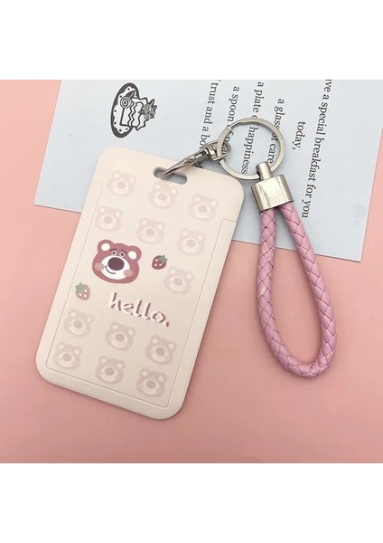 5-P Disney Anime Dikiş Kart Tutucu Sevimli Asılı Boyun Uzun Halat Kart Kapağı Öğrenci Kimlik Kartı Otobüs Kartı Kol Rozeti Tutucu Çocuklar Hediye (Yurt Dışından)