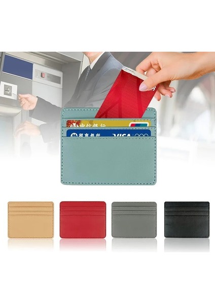 Siyah Kadın Erkek Ince Kartvizit Cüzdan Ince Banka Kredi Kimlik Kartı Organizatör Çoklu Yuva Kartları Tutucu Bozuk Para Kesesi Çanta Cüzdan (Yurt Dışından) fiyatları