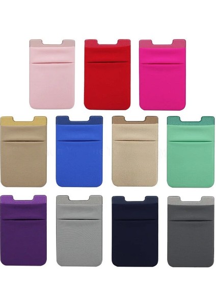 Stil 9 Erkek Kadın Kimlik Kredi Kartı Tutucu Elastik Silikon Cep Telefonu Cep Kendinden Yapışkanlı Etiket Kart Kollu Telefon Cüzdan Kılıf Sopa (Yurt Dışından) fiyatları