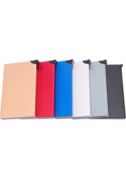 Siyah Yeni Anti-Manyetik Rfid Anti-Hırsızlık Kart Sahibinin Erkekler Otomatik Açılır Tip Metal Alüminyum Kabuk Kredi Kartı Kutusu Iş Cüzdanı (Yurt Dışından) modelleri