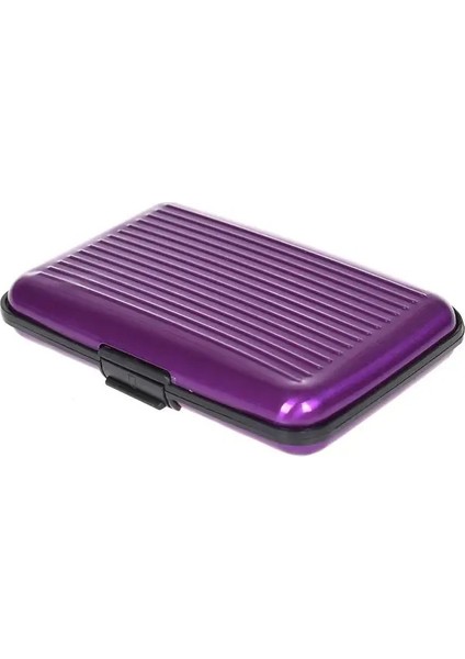 Mor Rfid Alüminyum Alaşımlı Cüzdan Çok Fonksiyonlu Kart Tutucu Paslanmaz Çelik Cüzdan Klipsi Anti-Hırsızlık Banka Para Çantası Çanta 10.5*7*3 cm (Yurt Dışından)