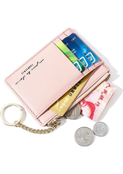 Mavi Pu Deri Mini Kadın Kart Tutucu Sevimli Kredi Kimlik Kartı Sahipleri Fermuar Ultra Ince Cüzdan Kılıf Değişim Bozuk Para Cüzdanı Anahtarlık Carteras (Yurt Dışından) fırsatları