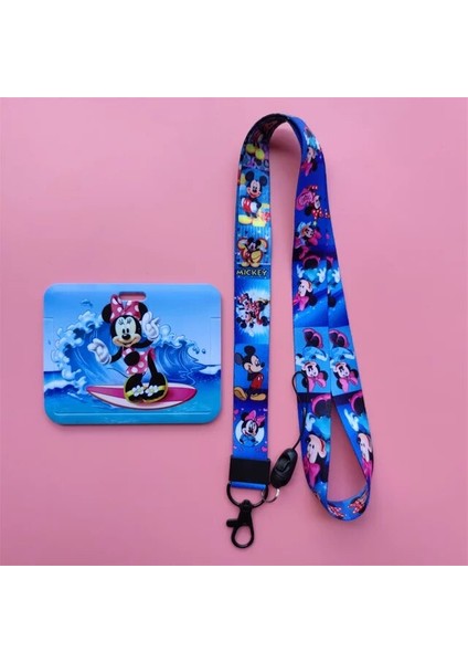 Kart Sahibinin Kordonu Disney Mickey Minnie Kimlik Kartı Tutucu Kordon Anime Çocuklar Kapı Rozeti Sahipleri Erkek Kartvizit Kutusu Geri Çekilebilir Klip Kız Kravat (Yurt Dışından)