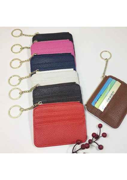 Bej Ultra-Ince Fermuarlı Kart Tutucu Moda Pu Deri Kadın Mini Cüzdan Kart Çantası Çoklu Kart Bozuk Para Cüzdanı Taşınabilir Cüzdan Erkekler Için (Yurt Dışından) fırsatları