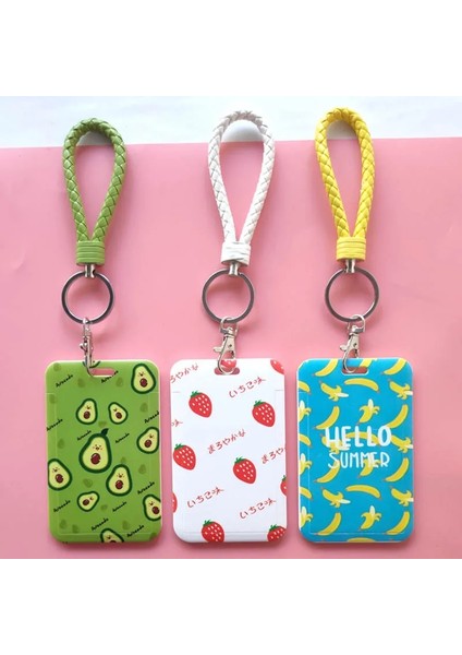 Stil 9 Yeni Moda Sevimli Çilek Avokado Ipi Kredi Kartı Kimlik Tutucu Çanta Öğrenci Kadın Seyahat Bankası Otobüs Kartvizit Kapağı Rozeti (Yurt Dışından) indirimleri