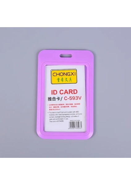 Mor Unisex Kart Kapağı Plastik Düz Renk Ticari Kredi Kartları Banka Kimlik Kartı Sahipleri Kolu Koruyun Öğrenci Otobüsü Kimlik Kartı Kılıfı (Yurt Dışından)