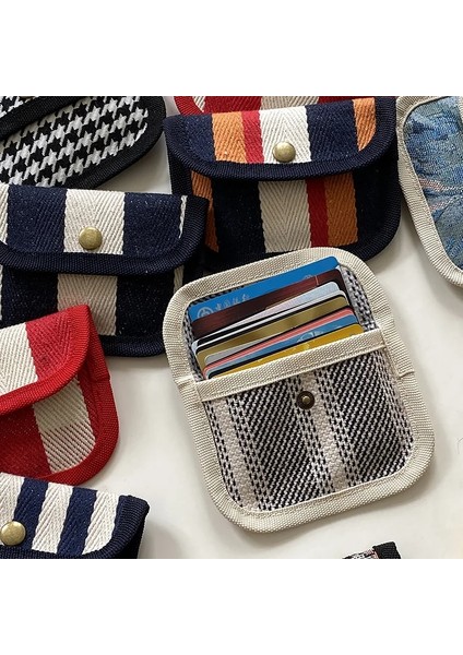 Bag-07 1 Adet Çile Bozuk Para Cüzdanı Kimlik Kredi Kartı Çanta Kapak Çok Fonksiyonlu Kulaklık Anahtar Saklama Torbaları Çizgili Ekose Kart Tutucu Cüzdan Çanta (Yurt Dışından) fiyatları