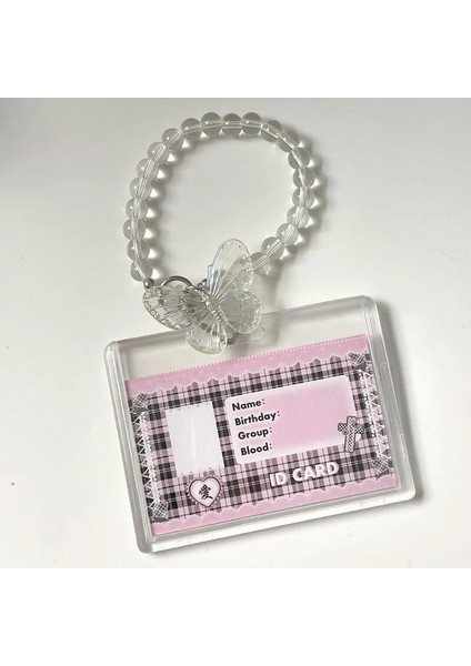 A2 Kristal Kelebek 3 Inç Akrilik Kart Tutucu Fotoğraflı Kartlar Ekran Kredi Kimlik Banka Kartı Koruyucu Kılıf Anahtarlık Kolye Moda (Yurt Dışından) modelleri