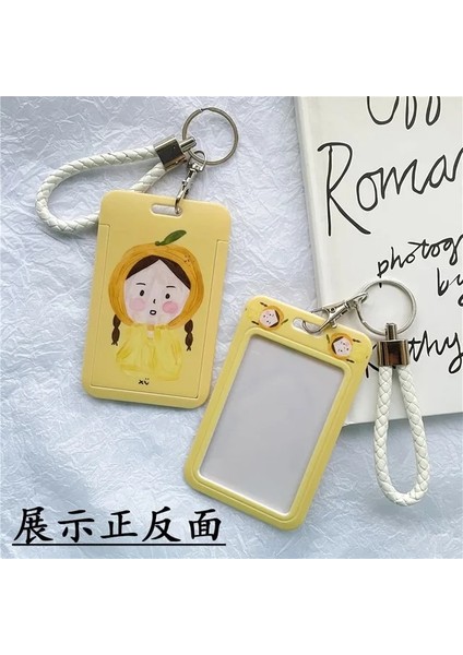 G Karikatür Kimlik Kartı Tutucu Öğrenci Otobüs Kartı Vaka Rozeti Kartları Kapak Hayvan Baskılı Kadın Kredi Kartı Tutucu El Halat Kordon (Yurt Dışından)