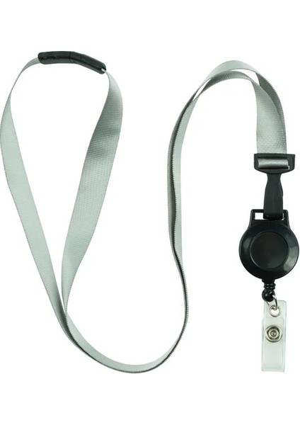 Gri Geri Çekilebilir Rozet Makara Kimlik Etiketi Çalışma Izni Çalışanın Geçiş Çalışma Kartı Tutucu Boyun Askısı Kartvizit Kapak Kılıfı Halat (Yurt Dışından)