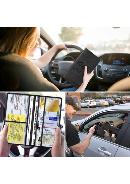 Araba Sigortası, Kayıt, Ehliyet, Oto Araç Kartı Evrak Organizatör Kredi Kartı Kılıfı Cüzdanı Için Gri Belge Tutucu (Yurt Dışından) modelleri