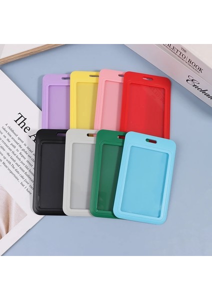 Mavi 1 Adet Iki Taraflı Kredi Kartı Kapağı Sert Plastik Rozet Tutucular Olay Personel Etiketi Kimlik Kartı Tutucu Geçiş Kayışı (Yurt Dışından) modelleri