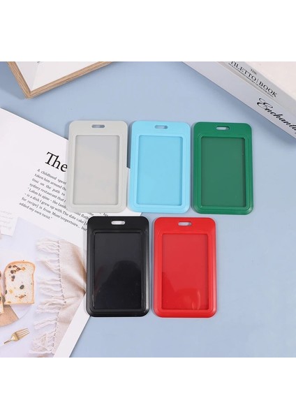 Mavi 1 Adet Iki Taraflı Kredi Kartı Kapağı Sert Plastik Rozet Tutucular Olay Personel Etiketi Kimlik Kartı Tutucu Geçiş Kayışı (Yurt Dışından) indirimleri