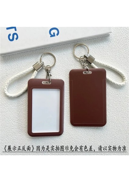 Kahverengi Karikatür Kimlik Kartı Tutucu Öğrenci Otobüs Kartı Vaka Rozeti Kartları Kapak Hayvan Baskılı Kadın Kredi Kartı Tutucu El Halat Kordon (Yurt Dışından)