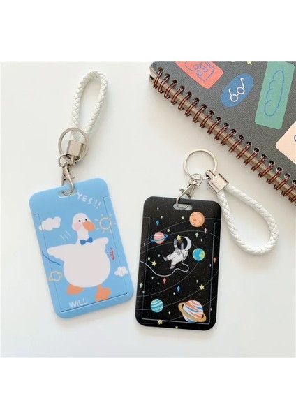 Kahverengi Karikatür Kimlik Kartı Tutucu Öğrenci Otobüs Kartı Vaka Rozeti Kartları Kapak Hayvan Baskılı Kadın Kredi Kartı Tutucu El Halat Kordon (Yurt Dışından) fırsatları