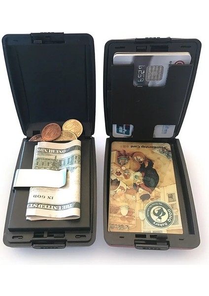 Kırmızı Rfid Alüminyum Alaşımlı Cüzdan Çok Fonksiyonlu Kart Tutucu Paslanmaz Çelik Cüzdan Klipsi Anti-Hırsızlık Banka Para Çantası Çanta 10.5*7*3 cm (Yurt Dışından) fiyatları