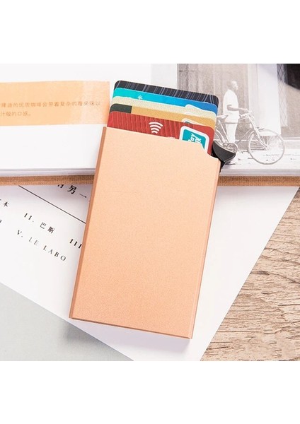 Altın Moda Alüminyum Antimanyetik Kart Tutucu Kadın Erkek Metal Kredi Kartı Kartvizit Sahipleri Organizatör Çanta Cüzdan (Yurt Dışından)