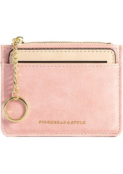 Bir Erkek ve Kadın Kimlik Kartı Tutucu Pu Fermuar Küçük Bozuk Para Cüzdanı Kredi Kartı Tutucu Düz Renk Kartvizit Kılıfı Kartvizit Tutucu (Yurt Dışından) fırsatları