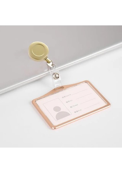 Altın 1 Adet Geri Çekilebilir Rozet Kart Tutucu Alüminyum Çalışma Kartı Kılıfı Hemşire Doktor Kimlik Isim Kartı Rozeti Tutucu Okul Ofis Malzemeleri (Yurt Dışından)