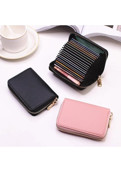 20 Bit Açık Mavi Moda Pu Kart Çantası Büyük Kapasiteli Kredi Kartı Tutucu Erkek Kartvizit Cüzdan Kadın Değişim Organizatör Fermuar Çanta Bayanlar 2022 (Yurt Dışından) fırsatları